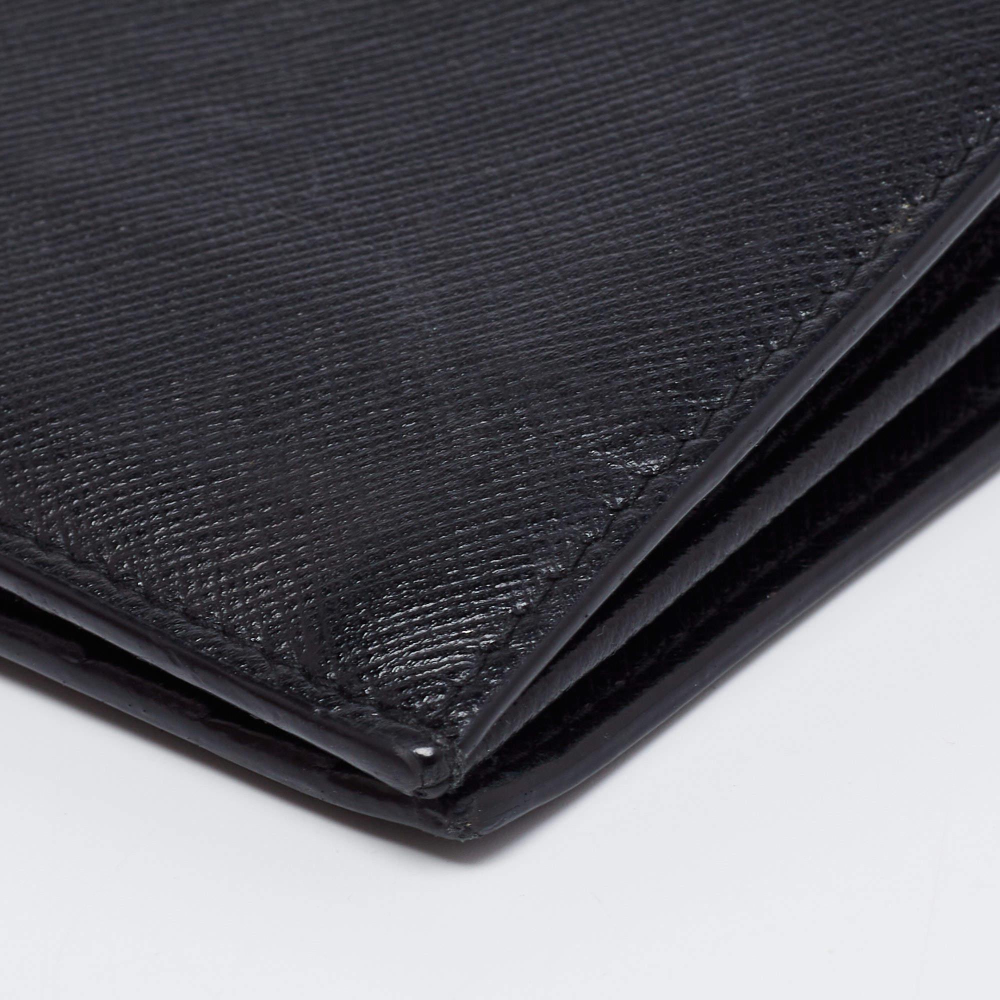 Prada Black Saffiano Leather Long Bifold Wallet 6