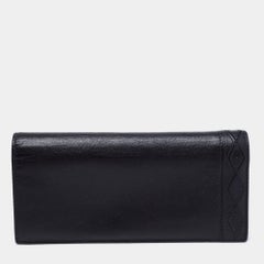 Prada Black Saffiano Leather Long Bifold Wallet