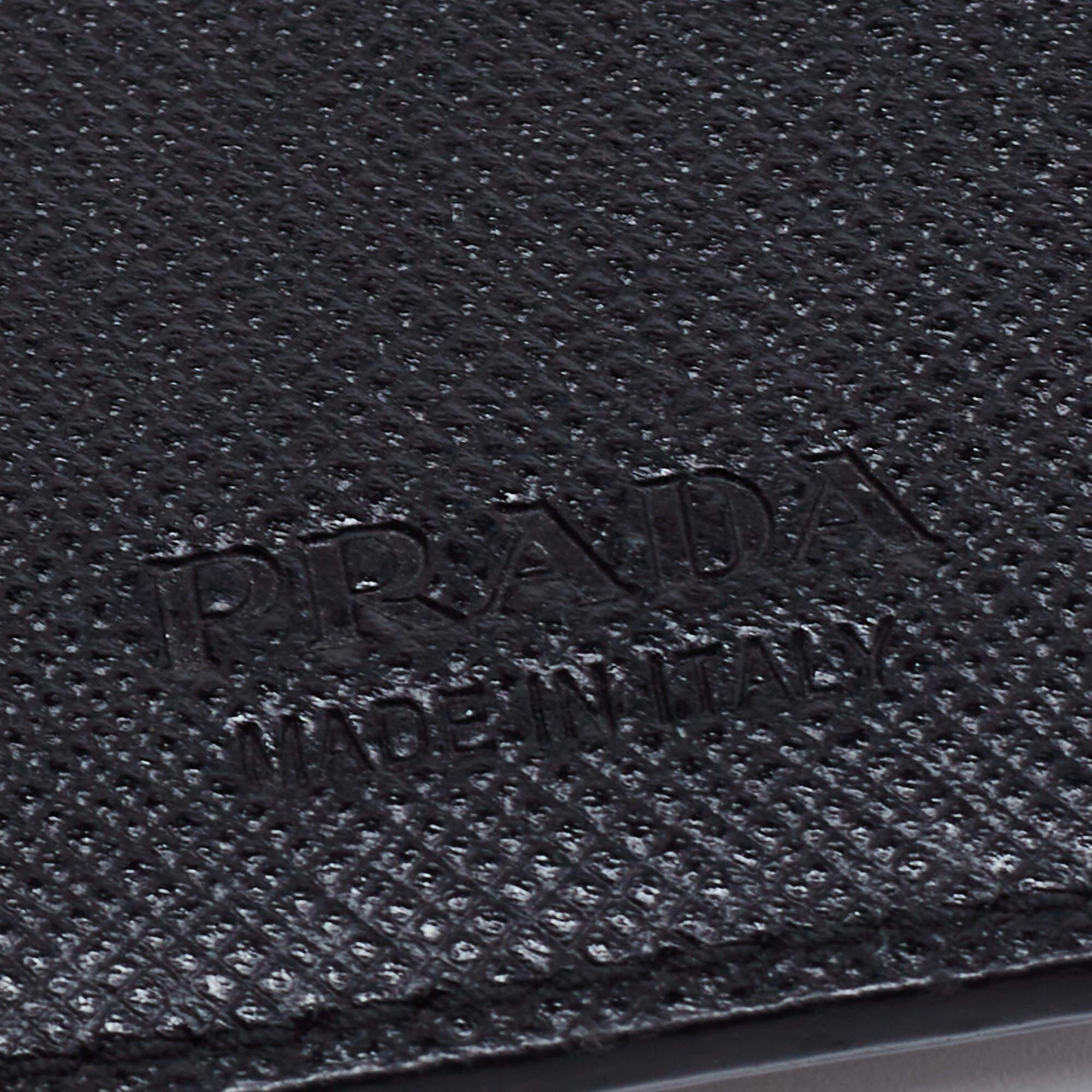 Prada Black Saffiano Leather Long Bifold Wallet 2