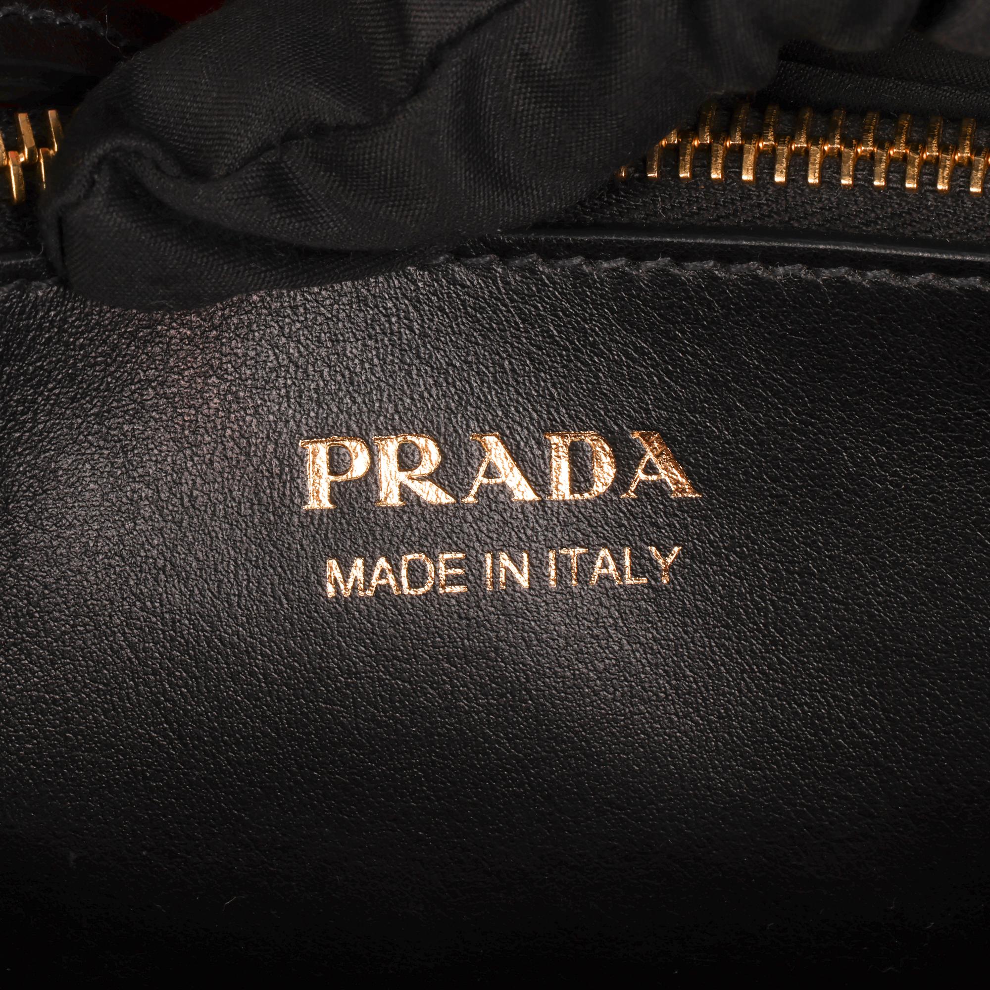 PRADA Black Saffiano Leather Matinée Bag 5
