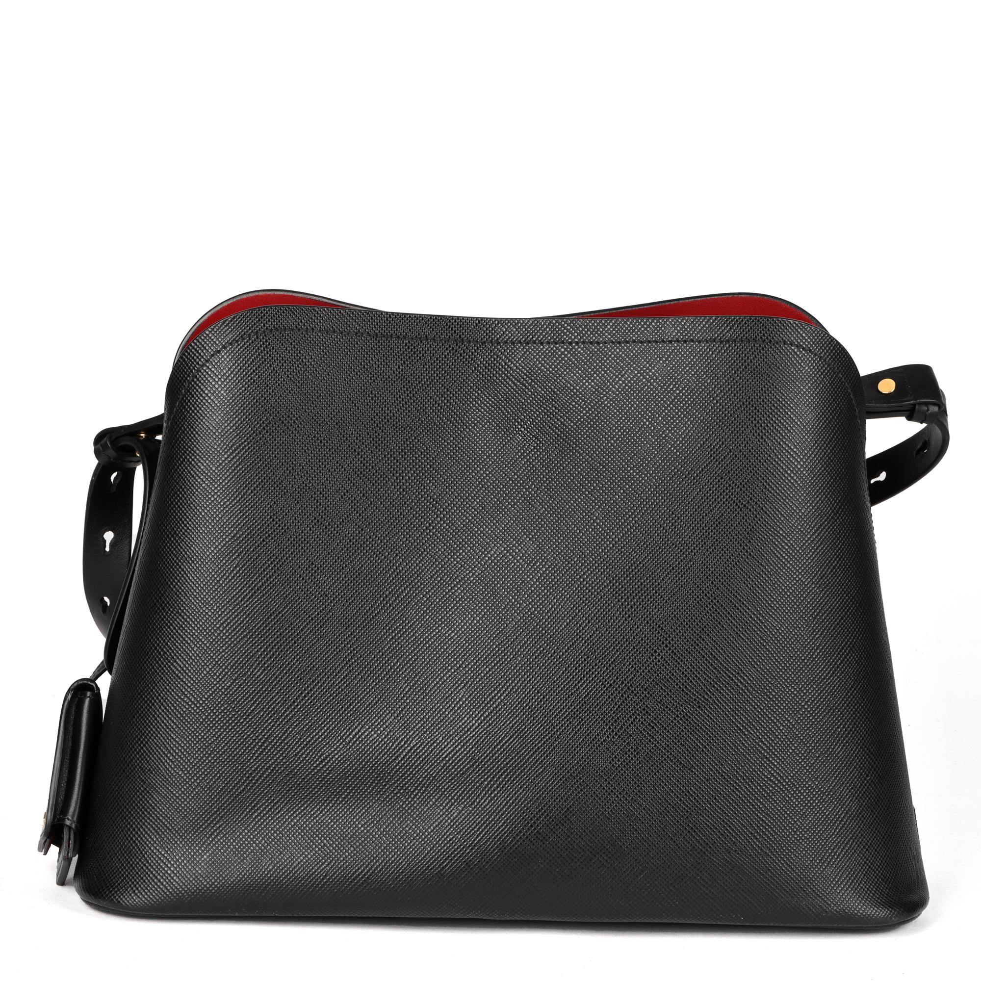 Women's PRADA Black Saffiano Leather Matinée Bag