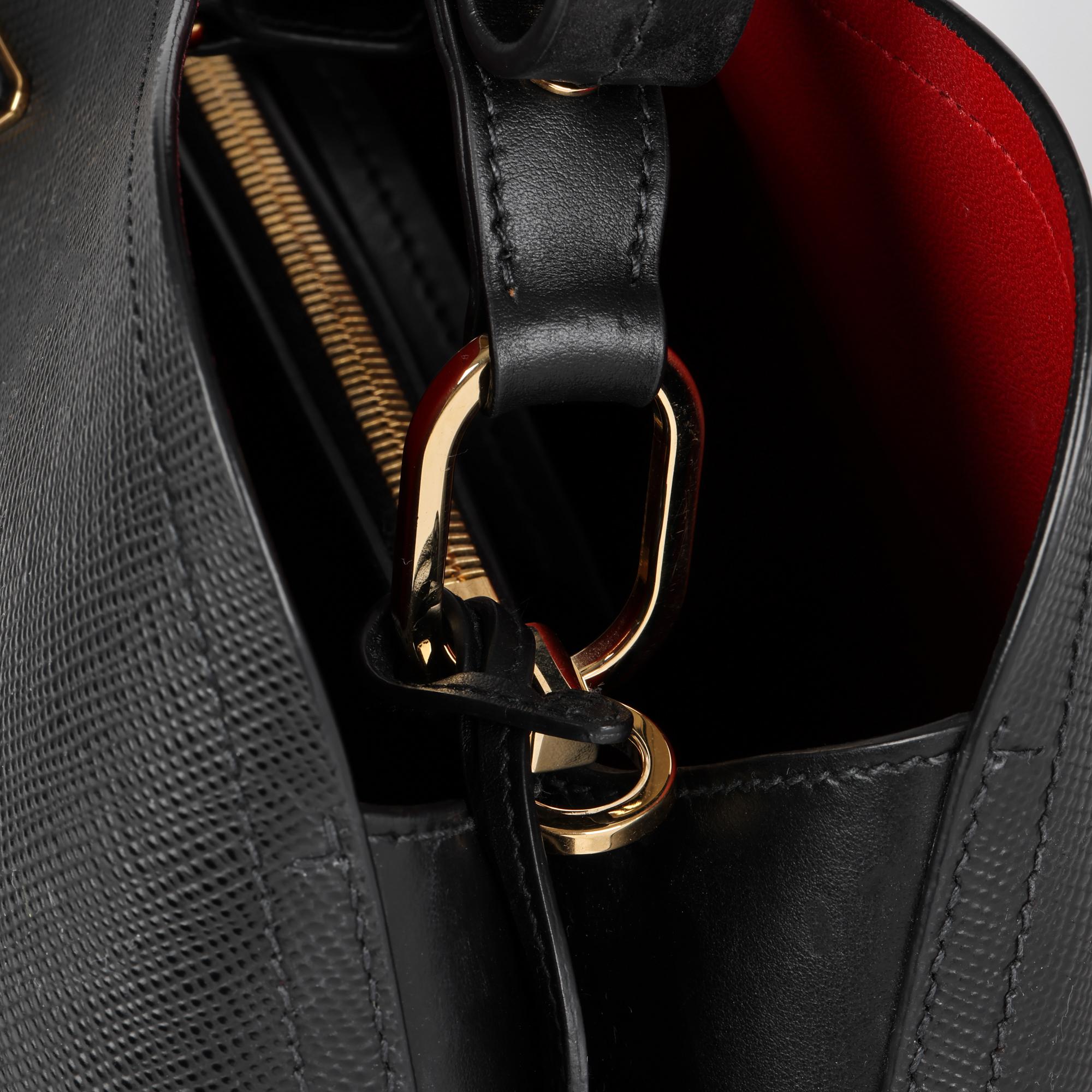 PRADA Black Saffiano Leather Matinée Bag 3