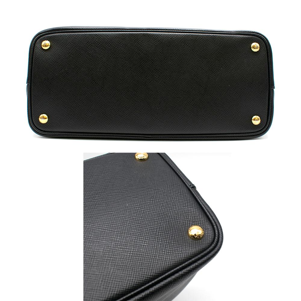 Prada Black Saffiano Leather Medium Double Tote Bag 1