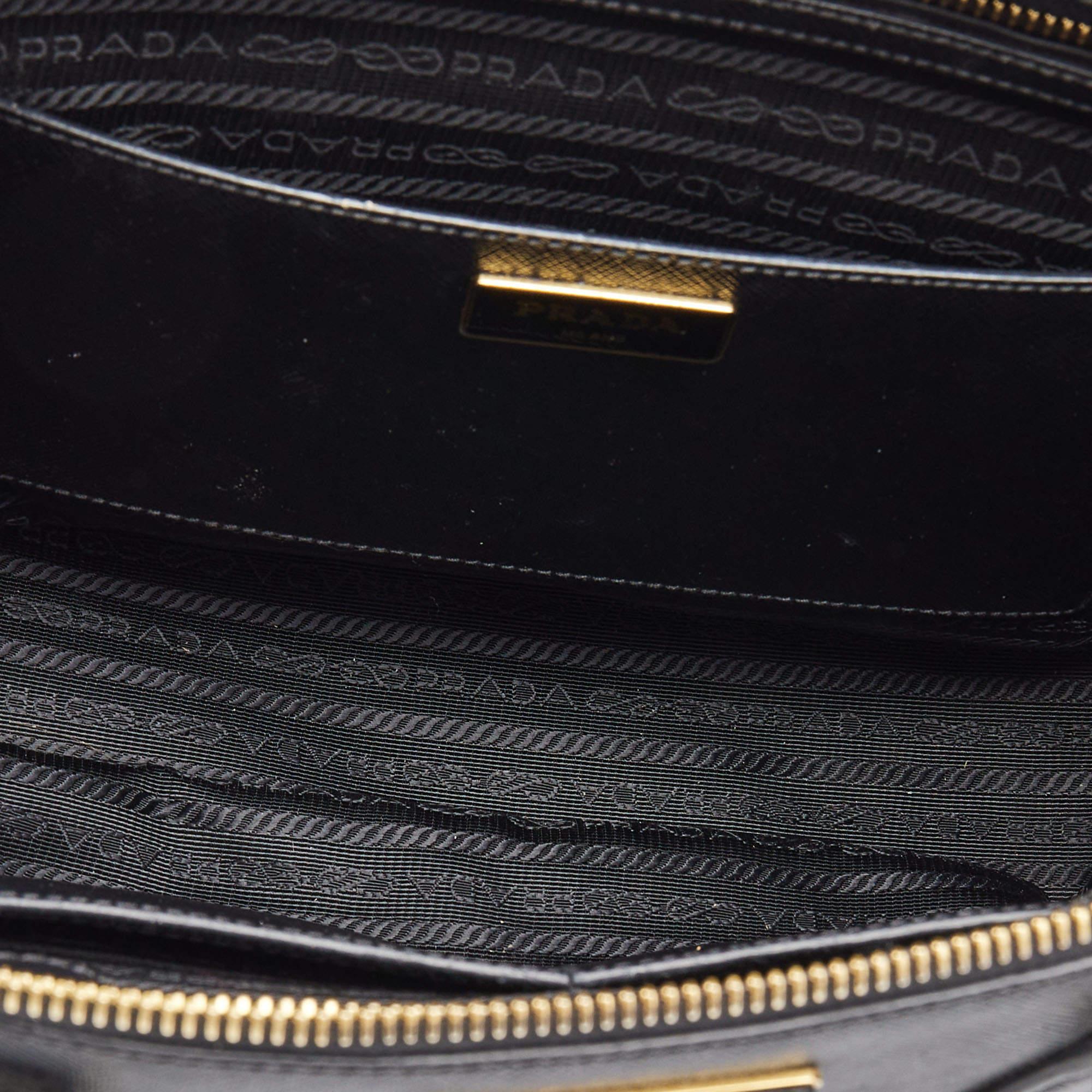 Prada Black Saffiano Leather Medium Galleria Double Zip Tote 7