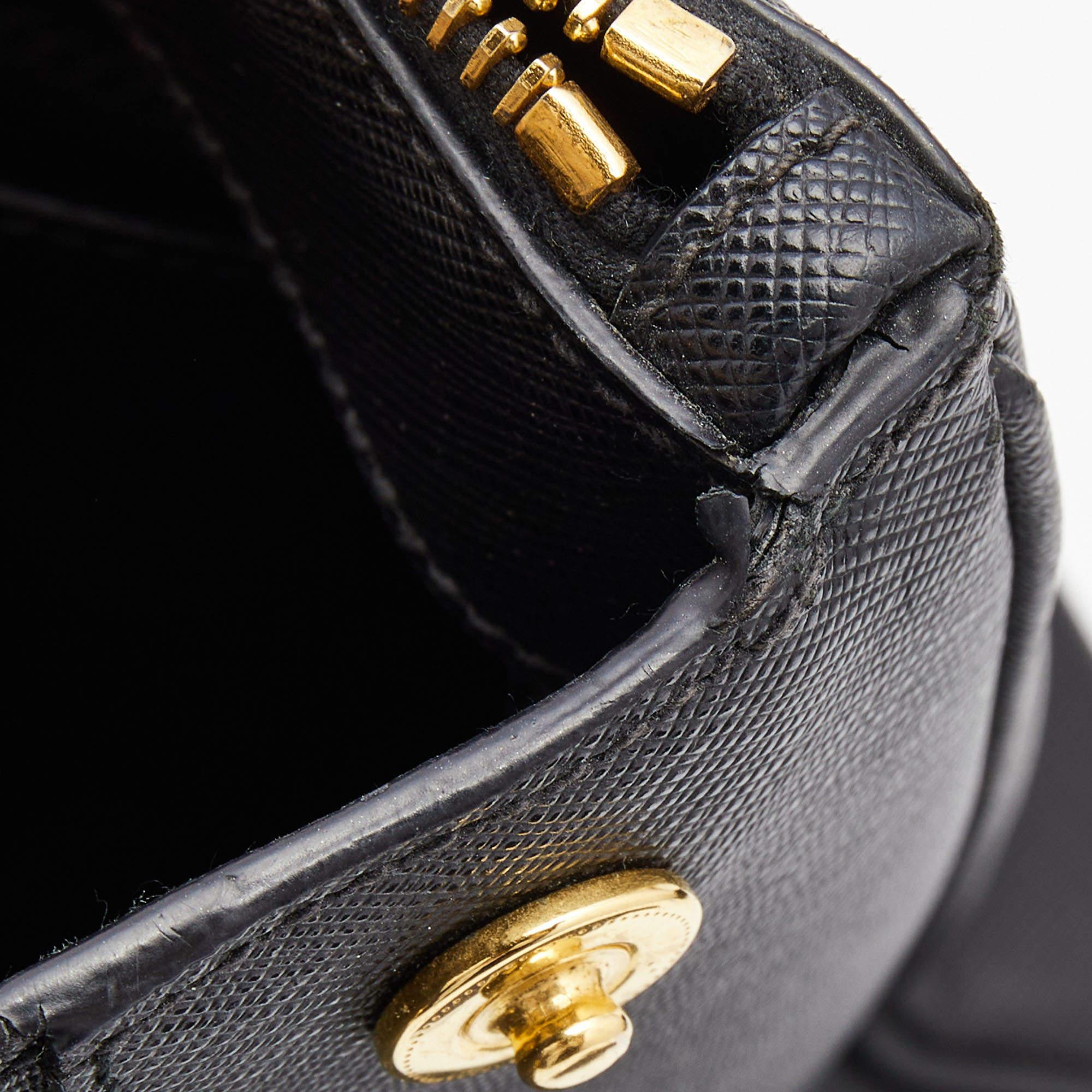 Prada Black Saffiano Leather Medium Galleria Double Zip Tote 9