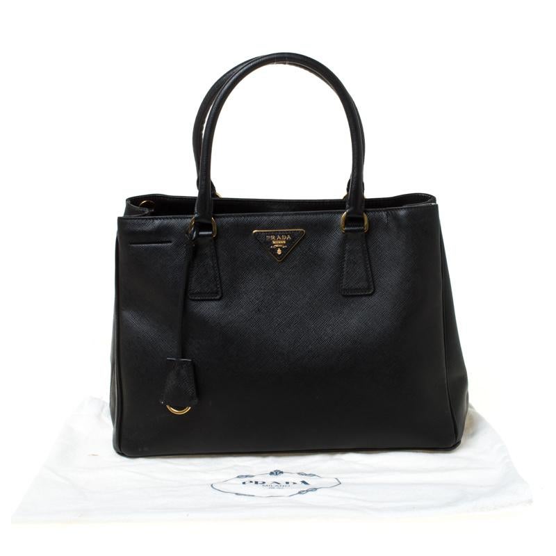 Prada Black Saffiano Leather Medium Galleria Tote 8