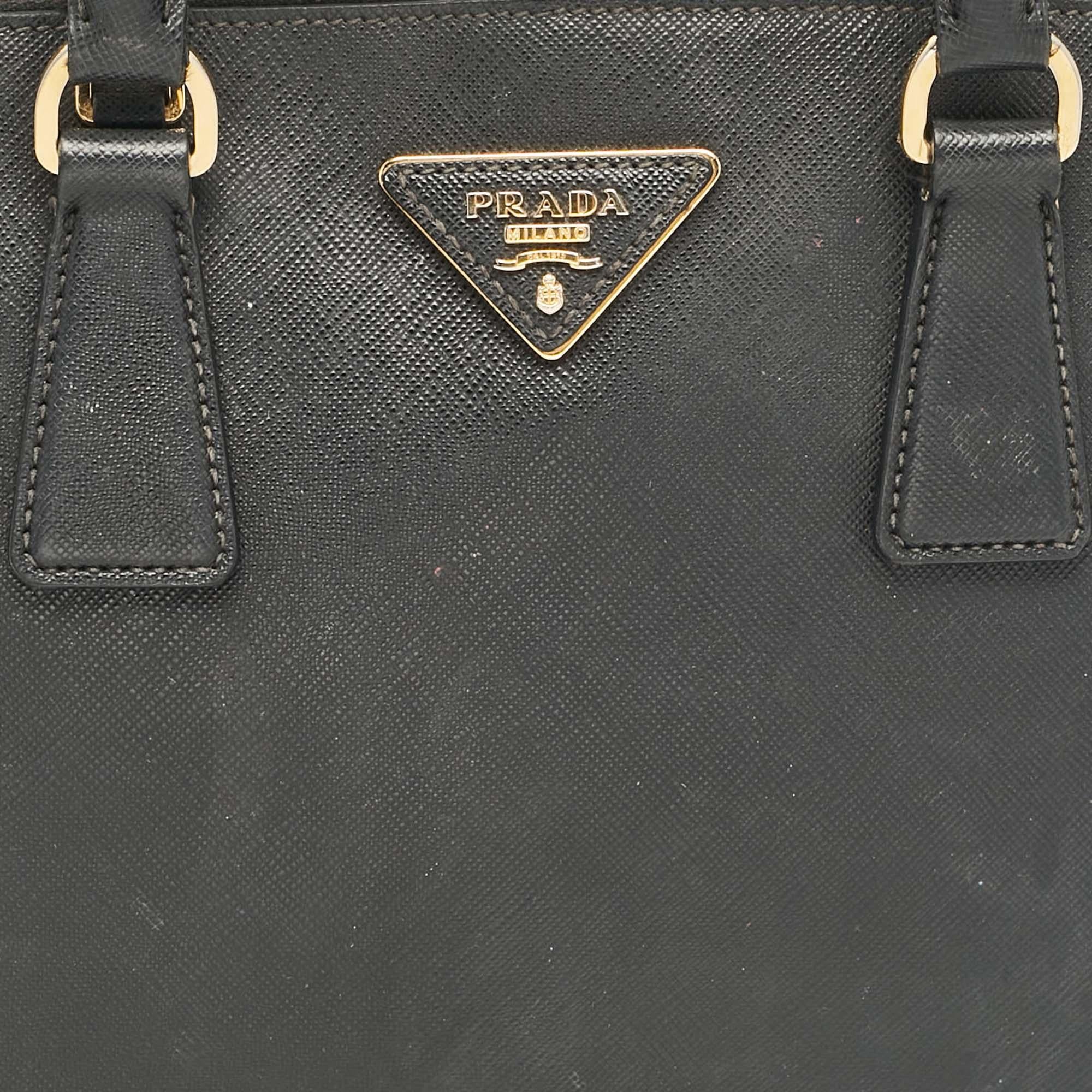 Prada Black Saffiano Leather Medium Promenade Bag 1
