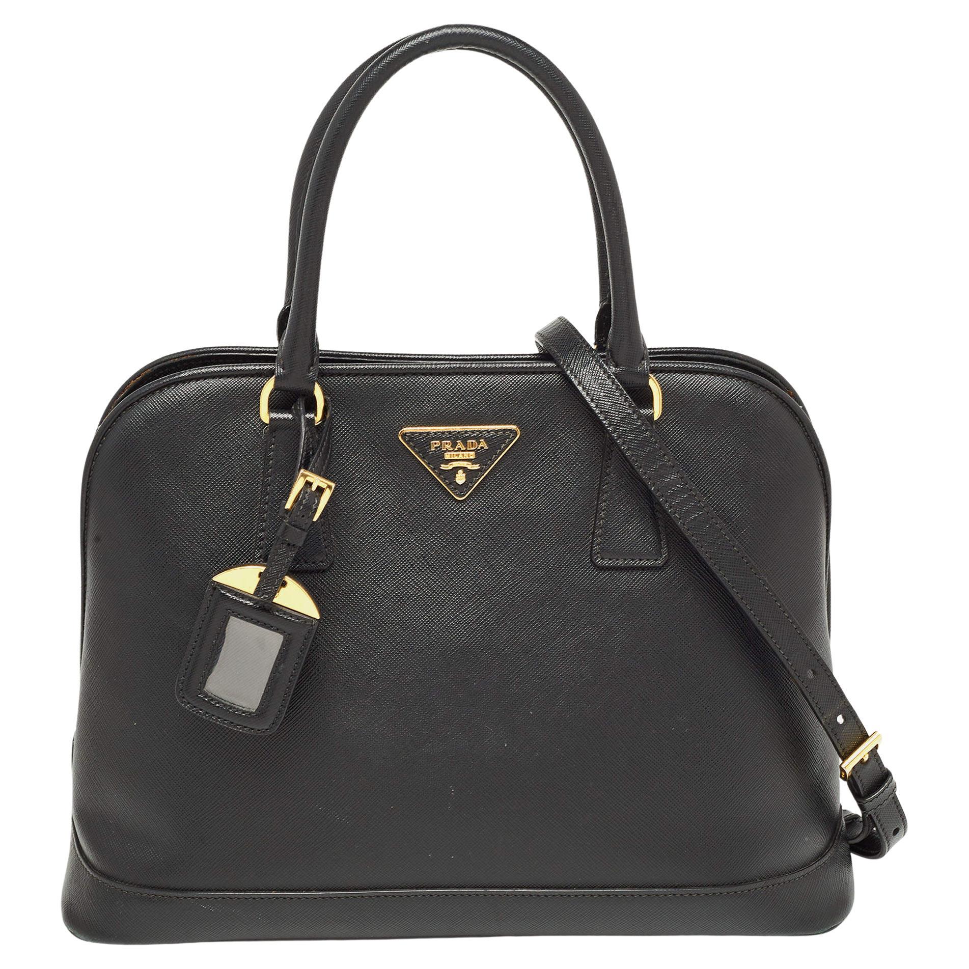 Prada Black Saffiano Leather Medium Promenade Satchel