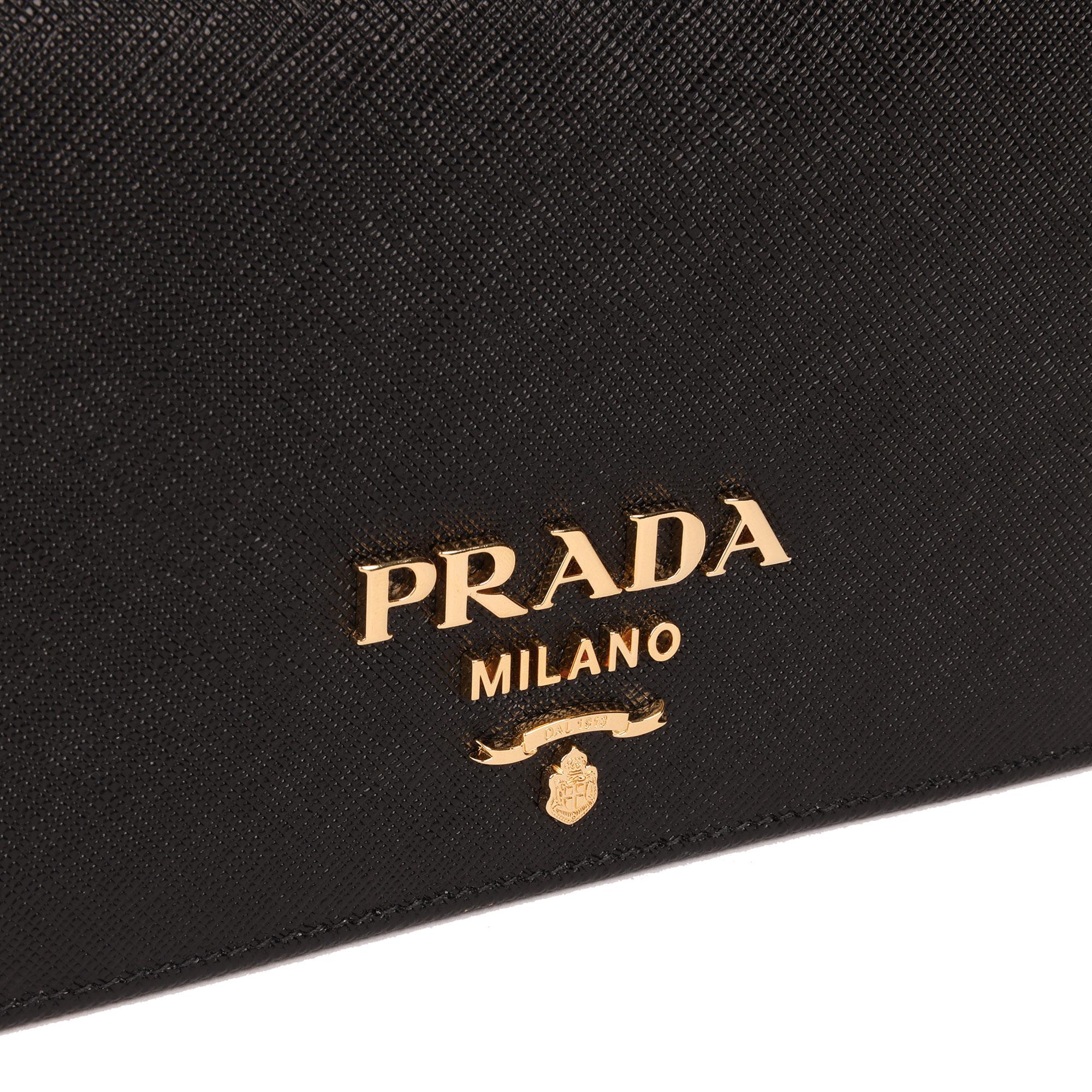 Prada Black Saffiano Leather Mini Bag In Excellent Condition In Bishop's Stortford, Hertfordshire