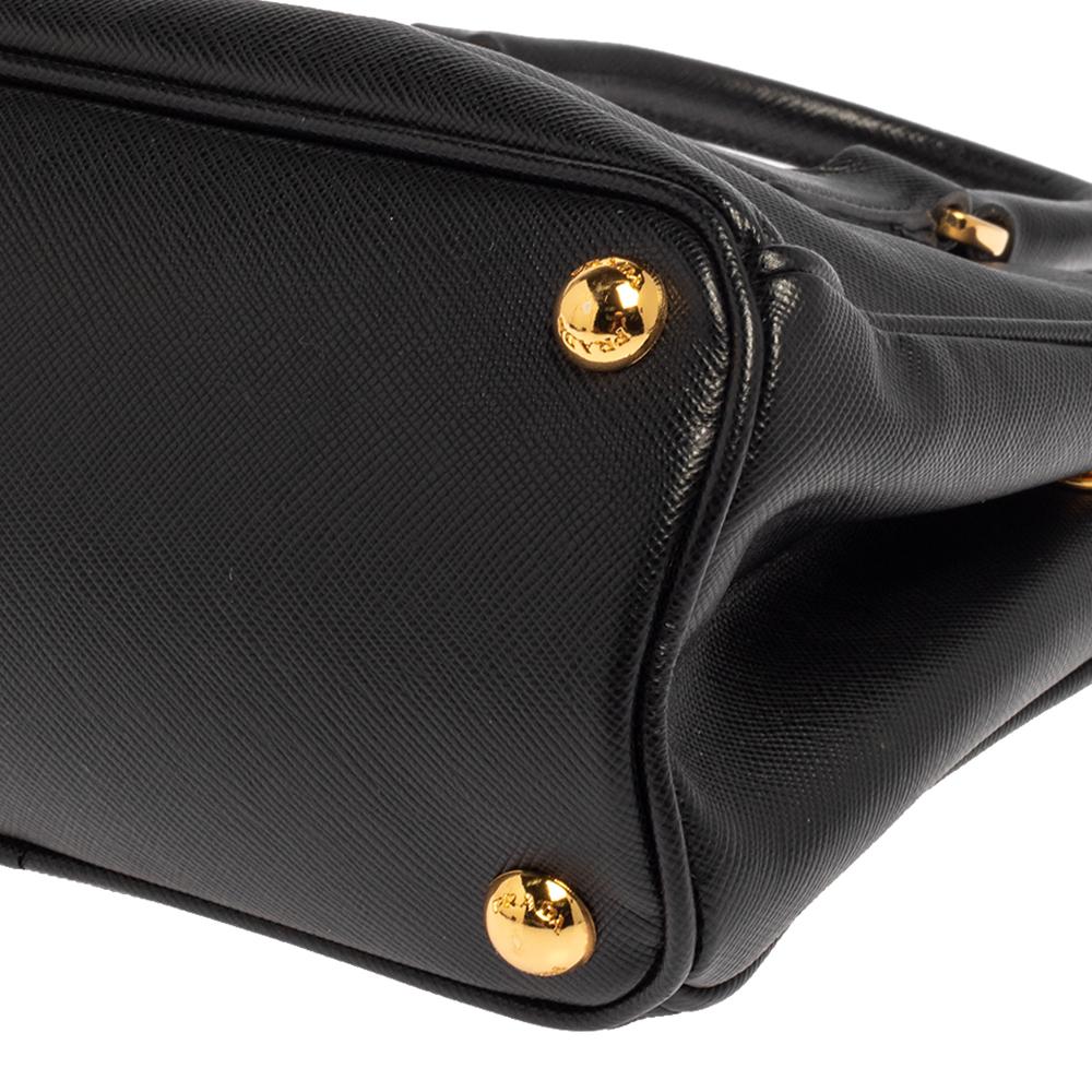 Prada Black Saffiano Leather Mini Double Zip Crossbody Bag 7