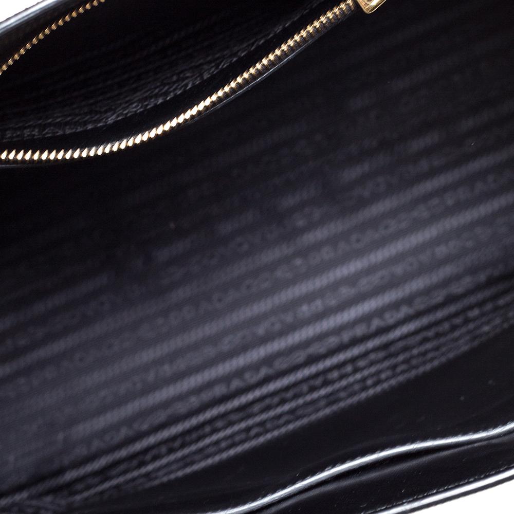 Prada Black Saffiano Leather Monochrome Tote 6