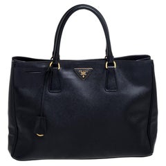 Prada Black Saffiano Leather Open Galleria Tote