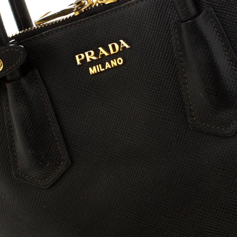 Prada Black Saffiano Leather Promenade Satchel 4