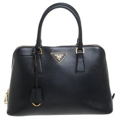 Prada Black Saffiano Leather Promenade Satchel