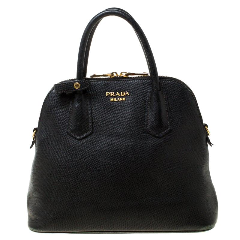 Prada Black Saffiano Leather Promenade Satchel