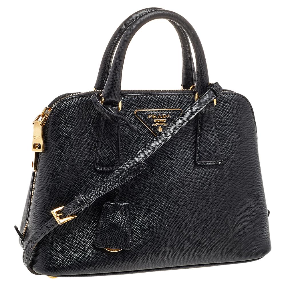 Women's Prada Black Saffiano Leather Small Promenade Crossbody Bag