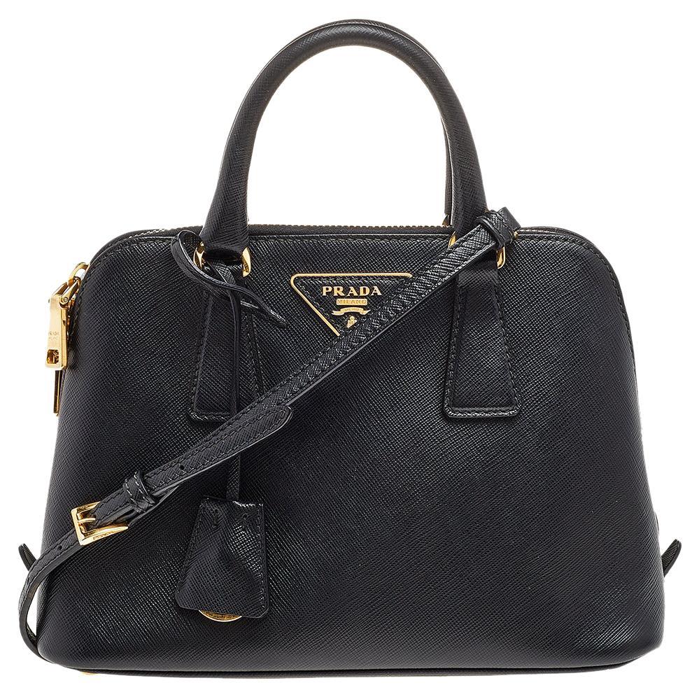 Prada Black Saffiano Leather Small Promenade Crossbody Bag