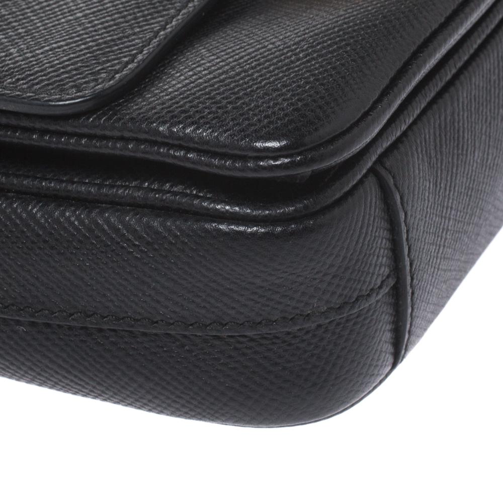 Prada Black Saffiano Leather Small Sound Crossbody Bag 4