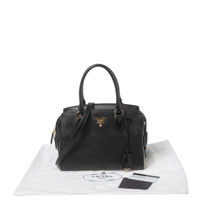 Prada Black Saffiano Leather Small Top Handle Crossbody Bag 7