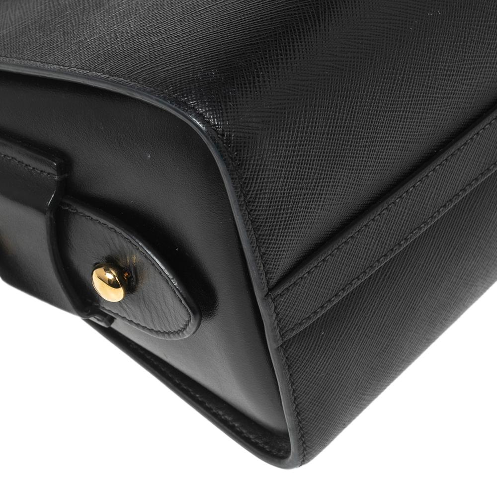 Women's Prada Black Saffiano Leather Small Top Handle Crossbody Bag