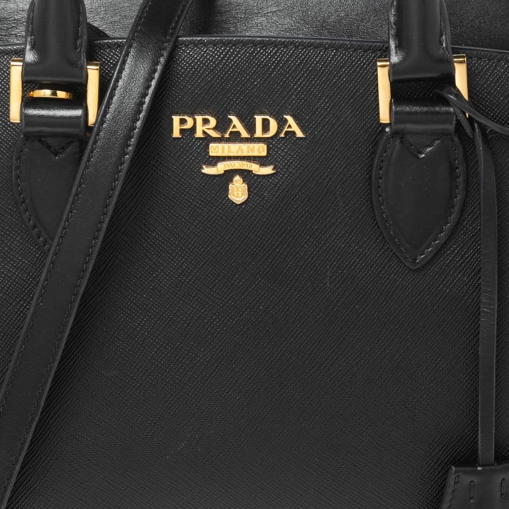 Prada Black Saffiano Leather Small Top Handle Crossbody Bag 2