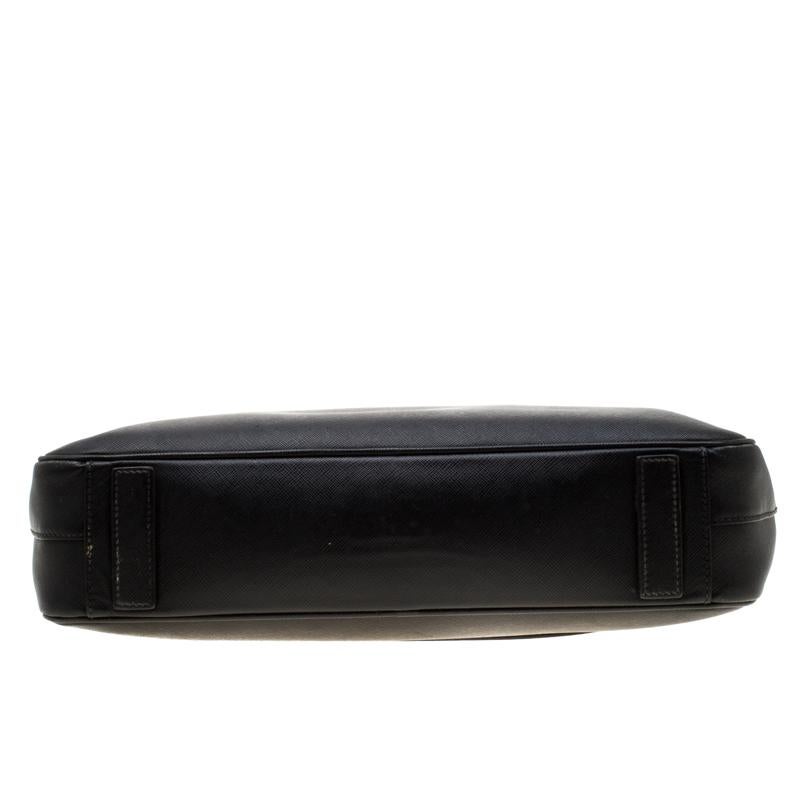 Prada Black Saffiano Leather Travel Briefcase Bag 1