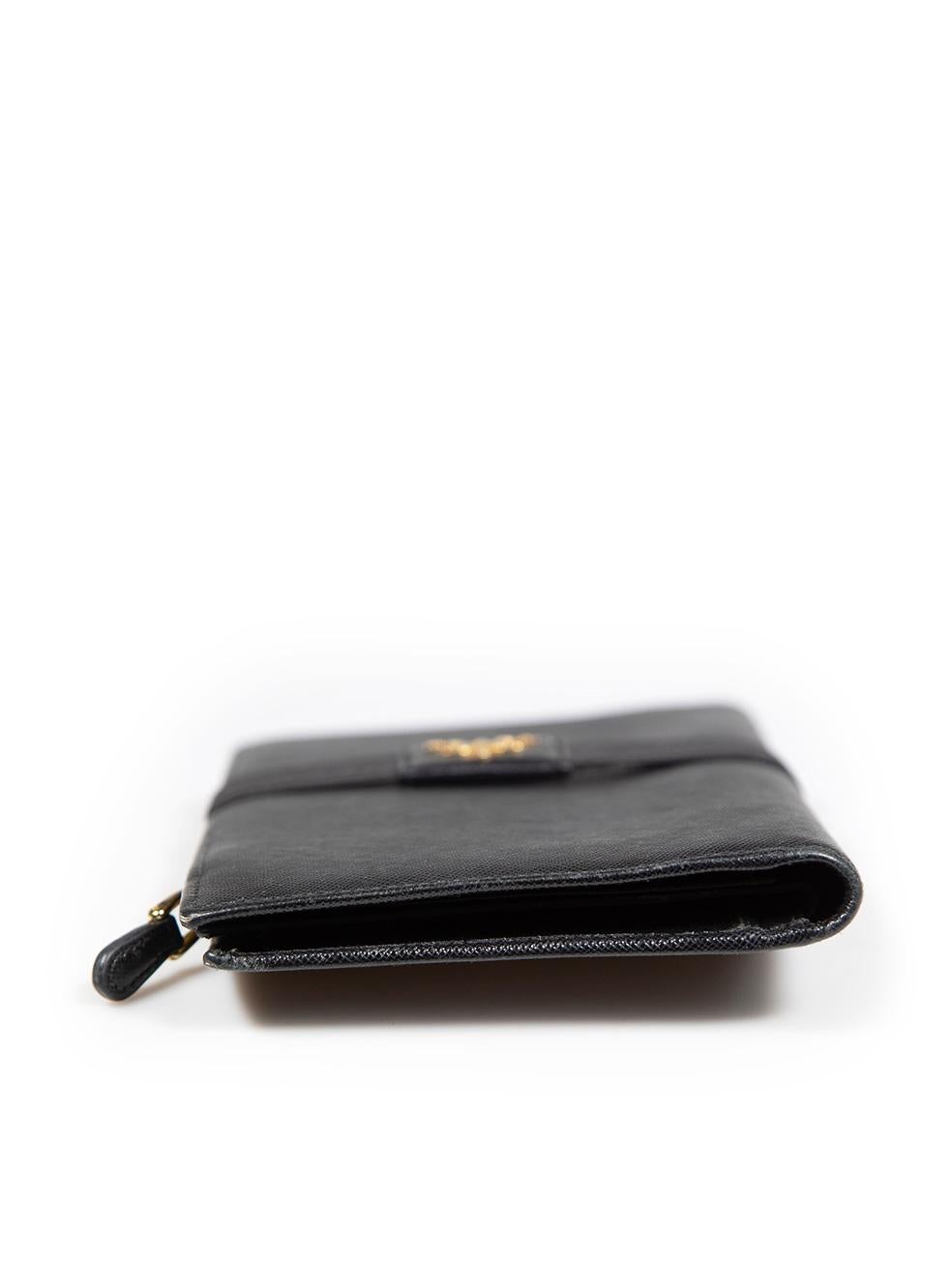 Women's Prada Black Saffiano Leather Travel Wallet