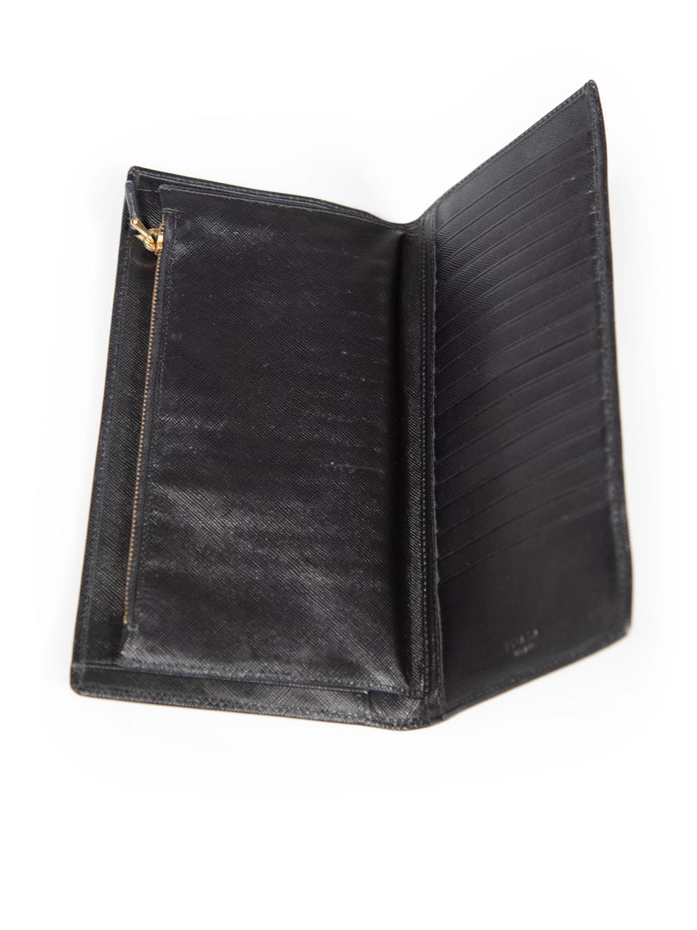 Prada Black Saffiano Leather Travel Wallet 1