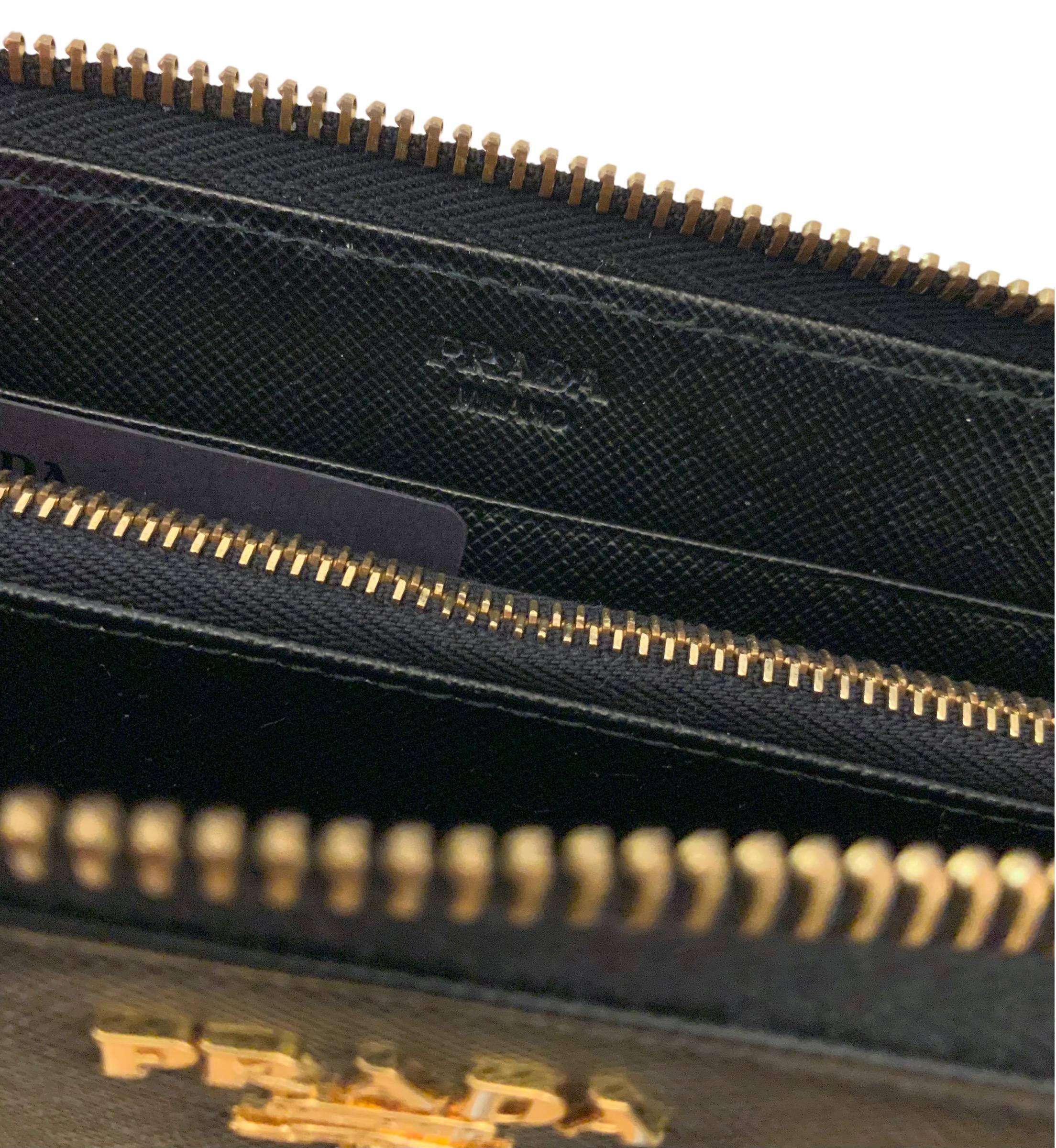 Prada Black Saffiano Leather Wallet 5