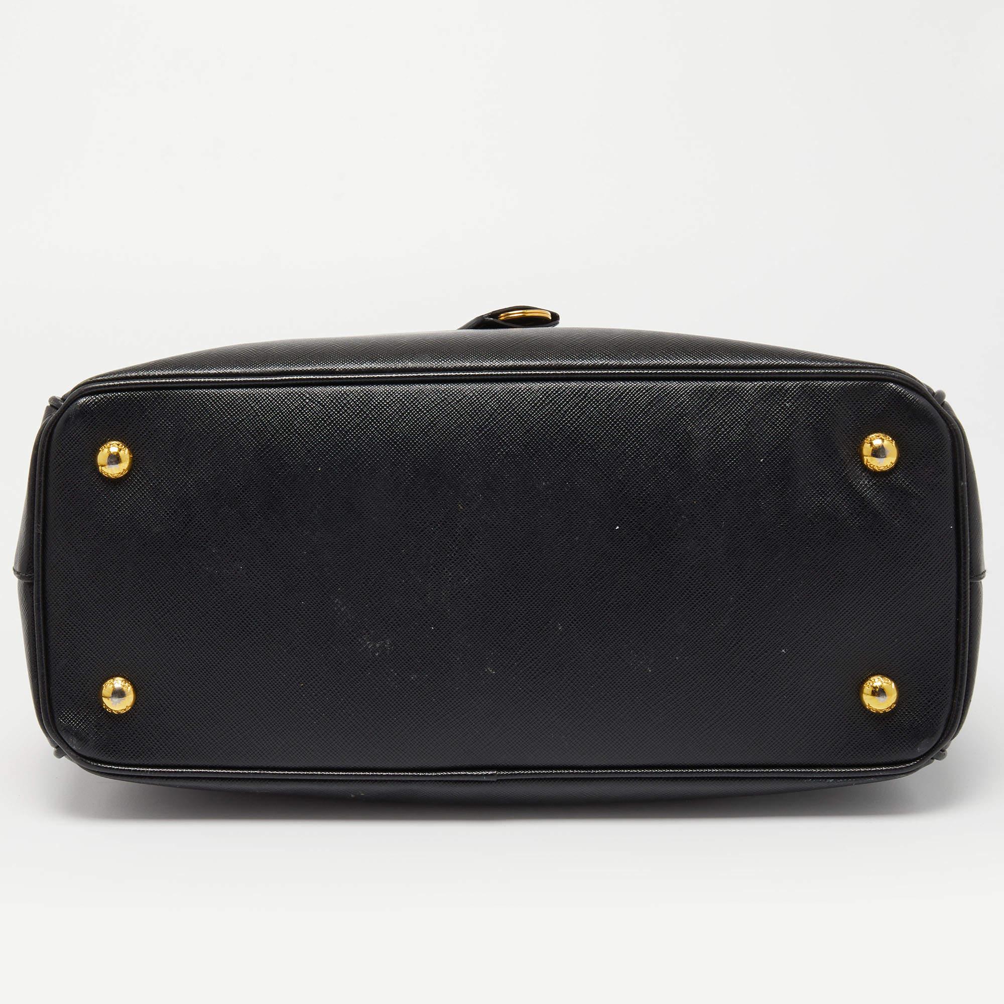 Prada Black Saffiano Leather Zip Galleria Tote 3