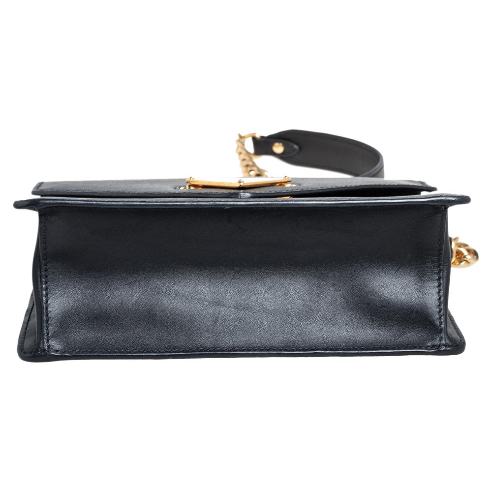 Prada Black Saffiano Lux and Soft Calf Leather Flap Cossbody Bag 1