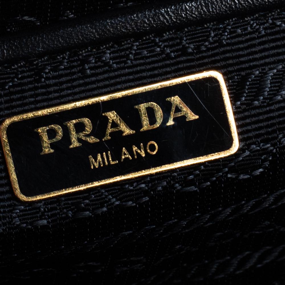 Prada Black Saffiano Lux and Soft Calf Leather Flap Cossbody Bag 3