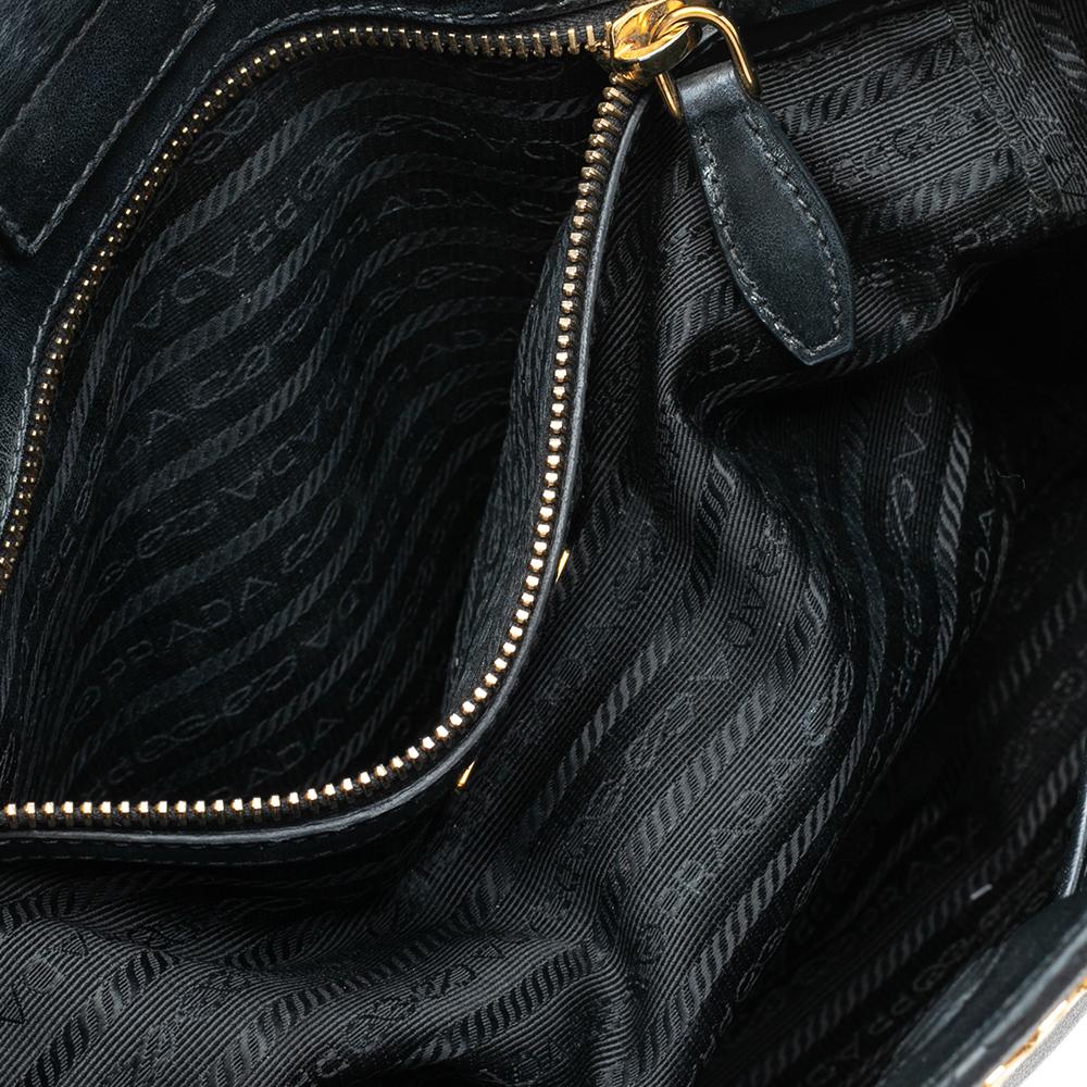 Prada Black Saffiano Lux and Soft Calf Leather Tote 6