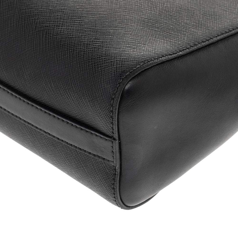 Prada Black Saffiano Lux and Soft Calf Leather Tote 4