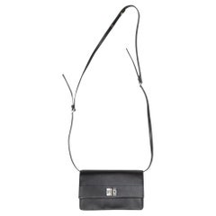 Prada Black Saffiano Lux Flap Crossbody Bag