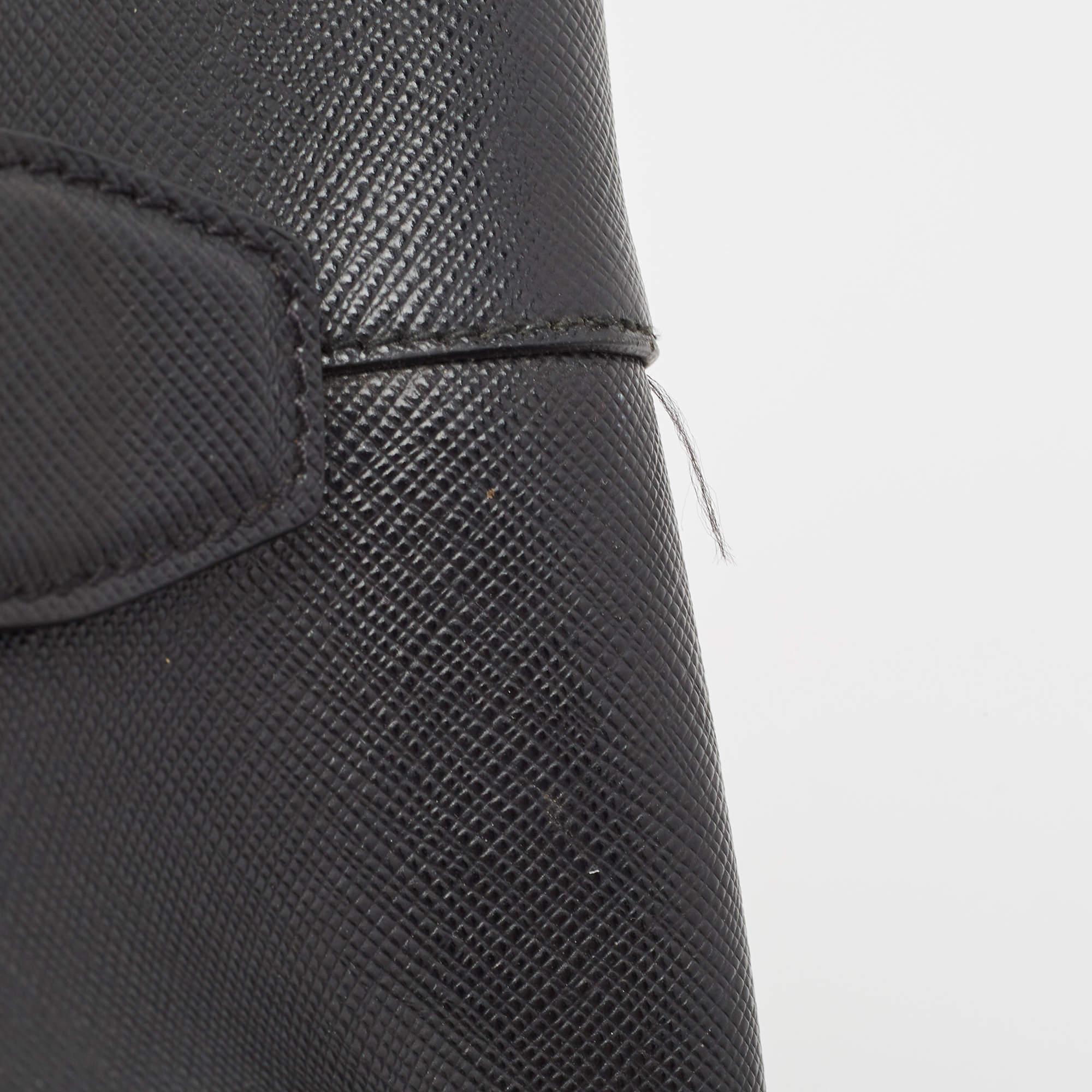 Prada Black Saffiano Lux Leather Boston Bag 4