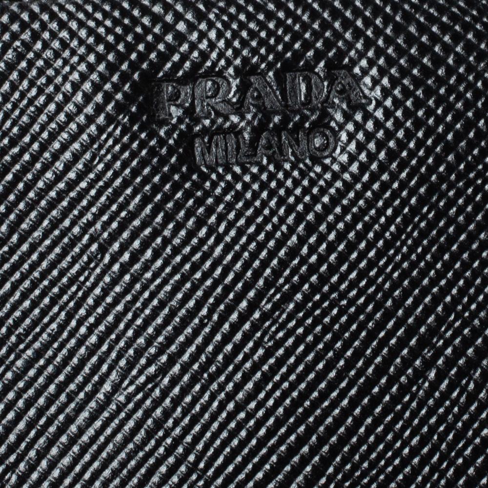 Prada Black Saffiano Lux Leather Bow Continental Wallet 2