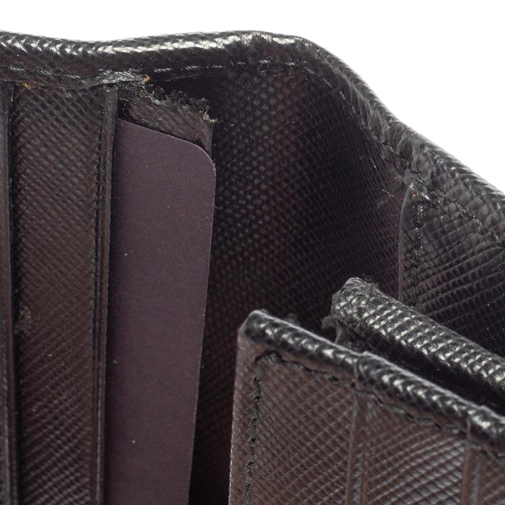 Prada Black Saffiano Lux Leather Continental Flap Wallet 4