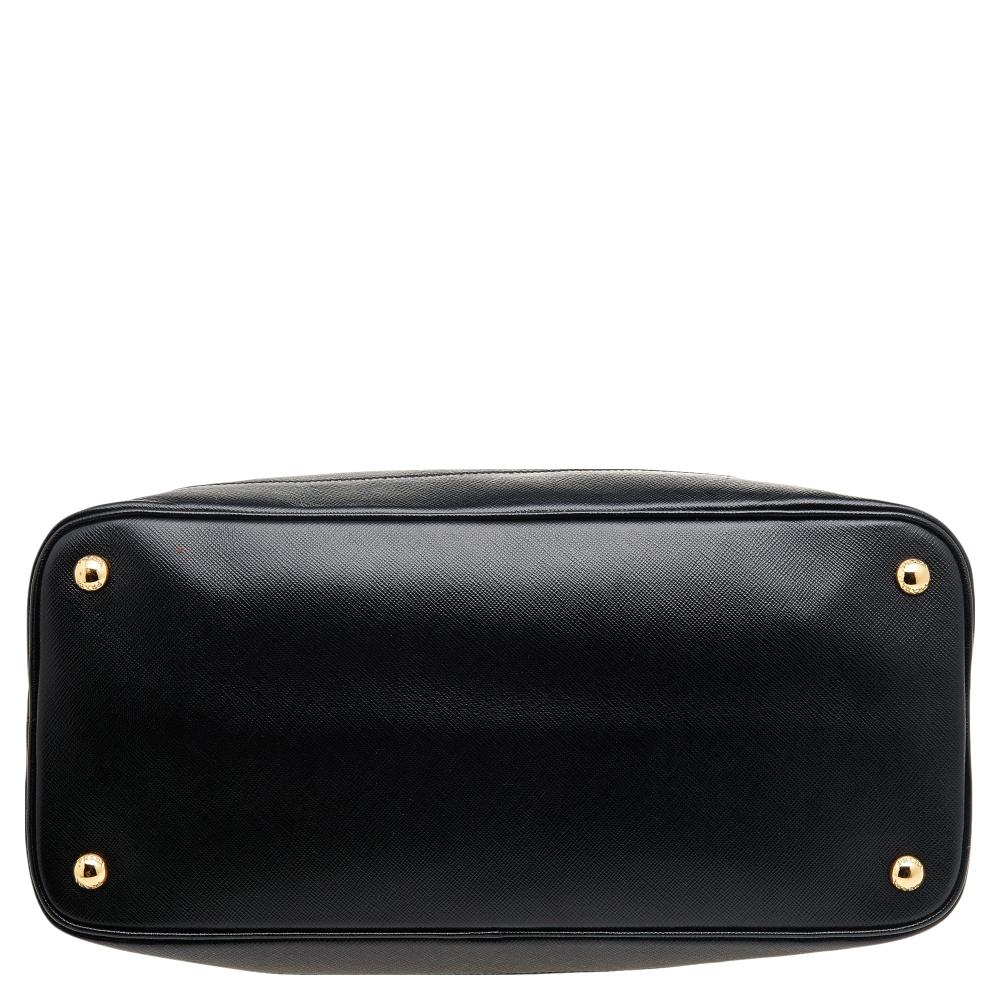 Prada Black Saffiano Lux Leather Dome Satchel 1