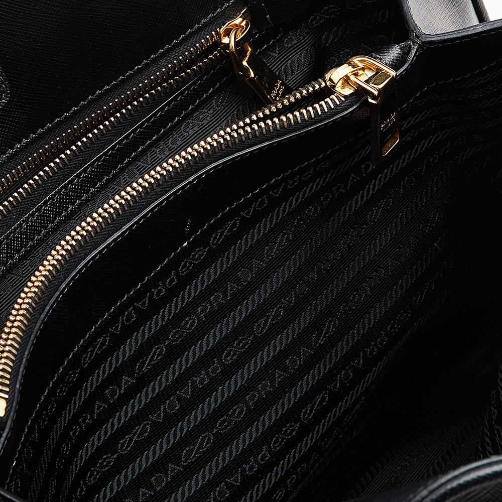 Prada Black Saffiano Lux Leather Dome Satchel 3