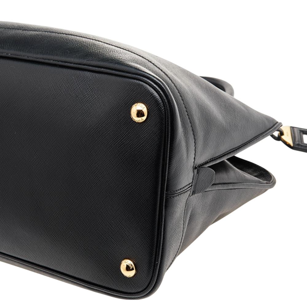 Prada Black Saffiano Lux Leather Dome Satchel 4