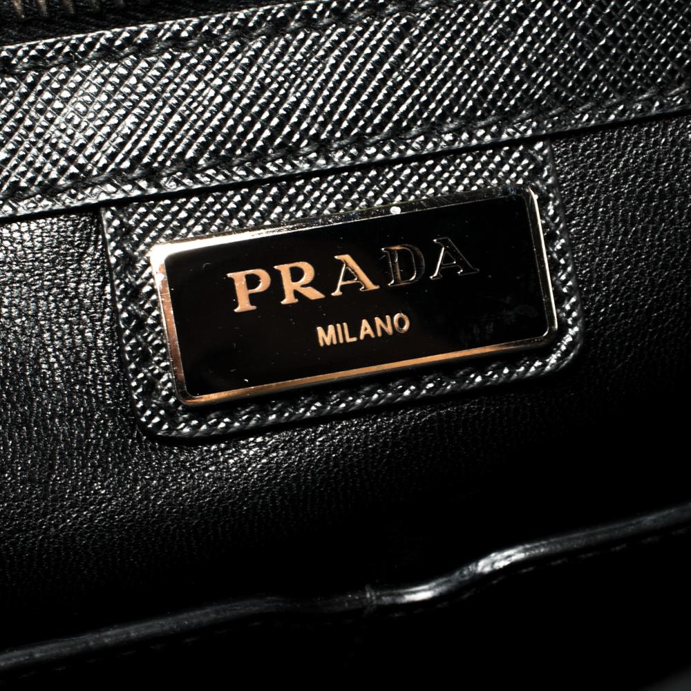 Prada Black Saffiano Lux Leather Double Gusset Briefcase 1