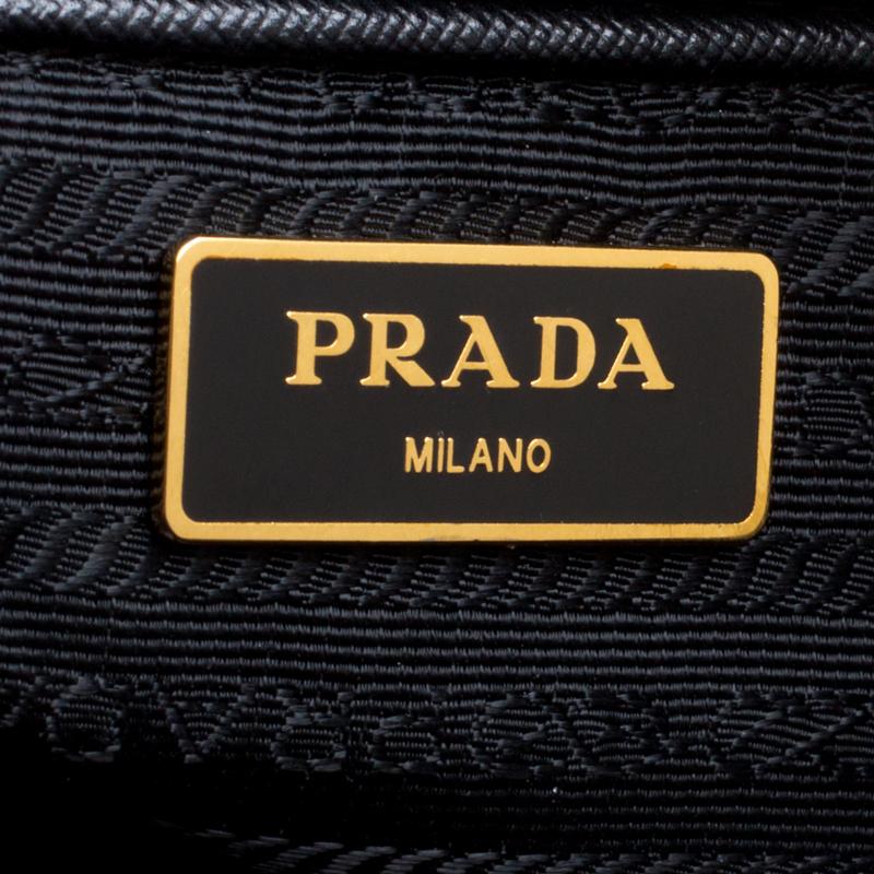Prada Black Saffiano Lux Leather Executive Double Zip Tote 3