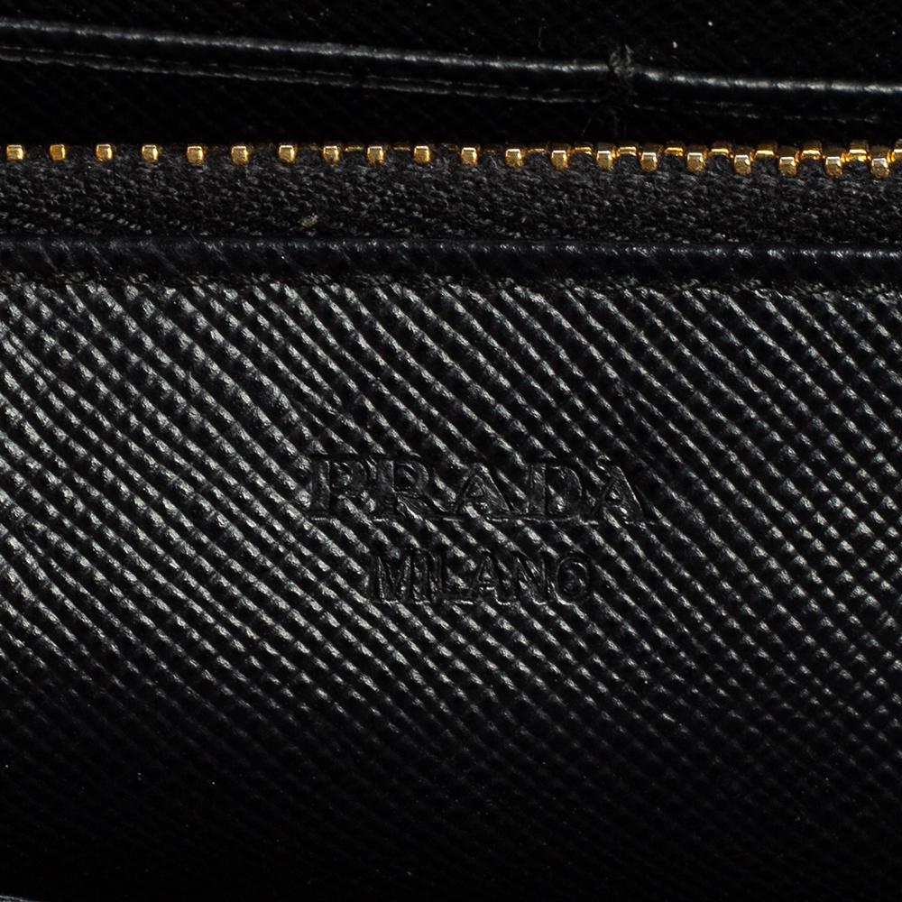 Prada Black Saffiano Lux Leather Flap Clutch Bag 5