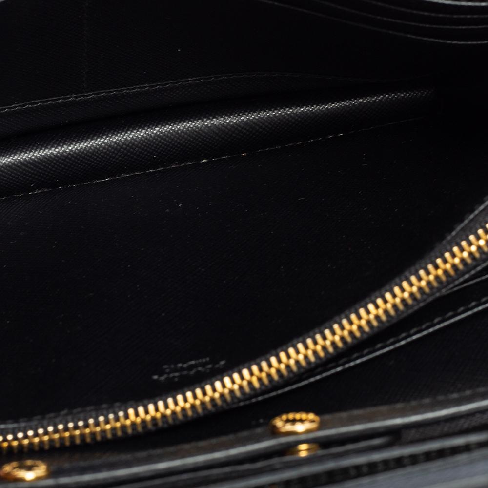 Prada Black Saffiano Lux Leather Flap Clutch Bag 4