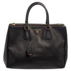 Prada Black Saffiano Lux Leather Large Galleria Tote