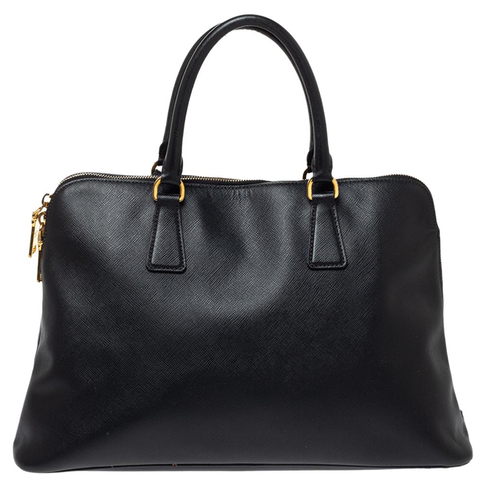 Prada Black Saffiano Lux Leather Large Promenade Bag 1