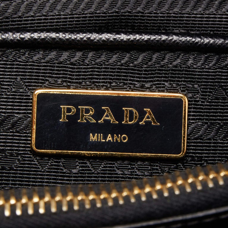 Prada Black Saffiano Lux Leather Large Promenade Bag Prada