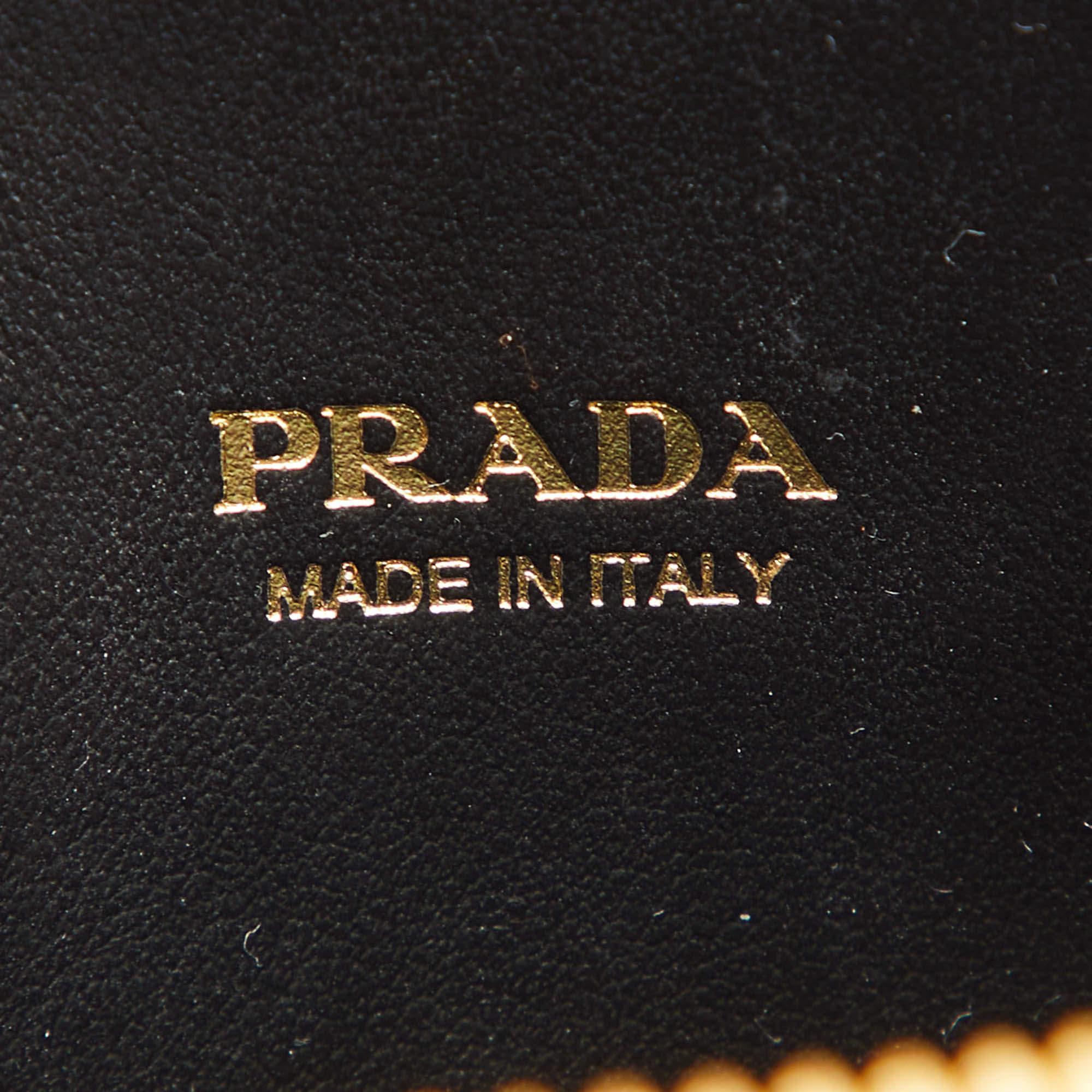 Prada Black Saffiano Lux Leather Logo Phone Crossbody Bag 6