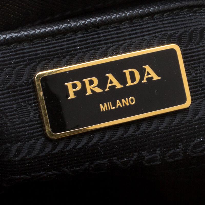 Prada Black Saffiano Lux Leather Medium Double Zip Tote 4